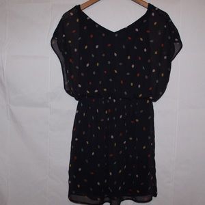 Navy blue fall leaves dress